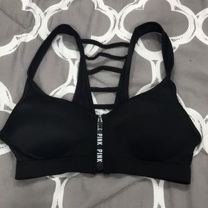 Pink sports bra
